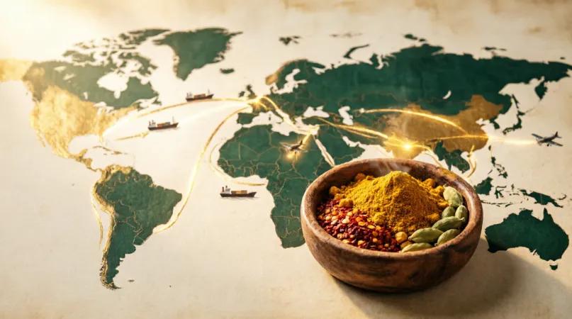 Container ship exporting spices across international trade routes