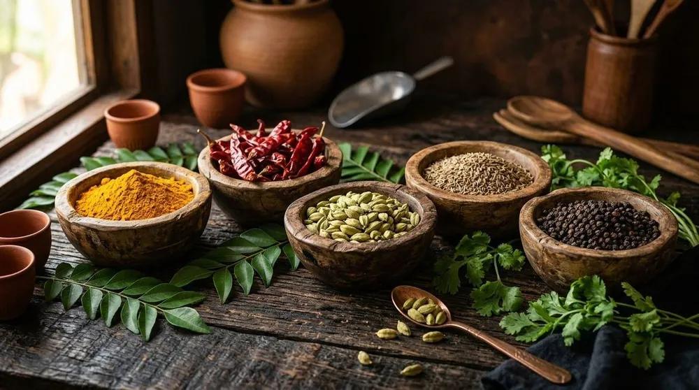 Authentic Indian Spices Composition